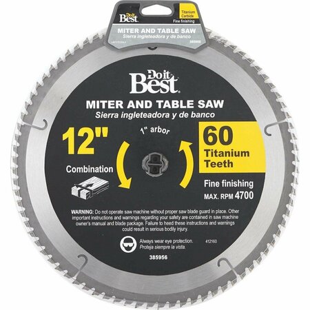 ALL-SOURCE Professional 12 In. 60-Tooth Fine Crosscut/Plywood Circular Saw Blade 415791DB